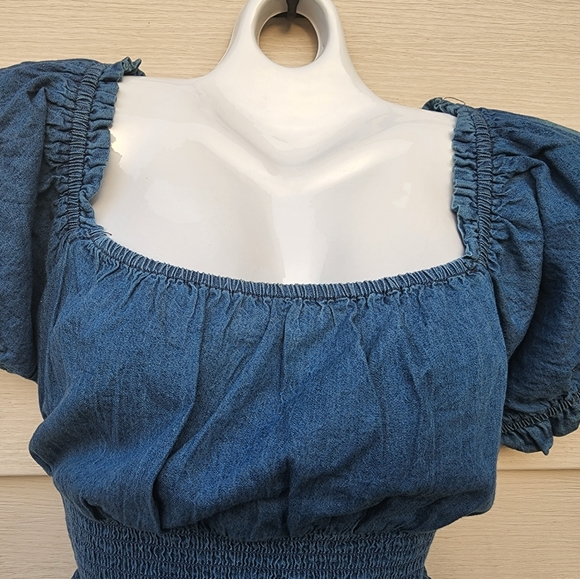 Elastic Denim Dress - Picture 3 of 4